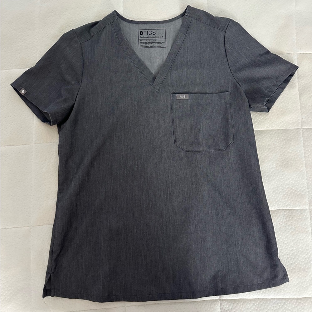 FIGS Gray Scrubs Shirt Size S